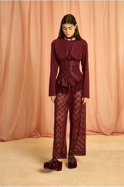 Calça Plissado Galaxy Paula Raia - ROXO