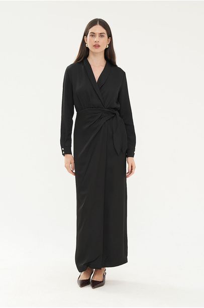 Vestido Manga Longa Alicia Framed - PRETO