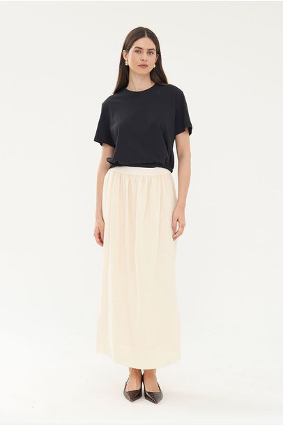 Saia Midi Lafinie Framed - OFF WHITE