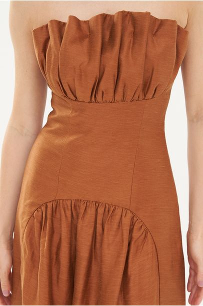 Vestido Midi Leine Framed - CARAMELO