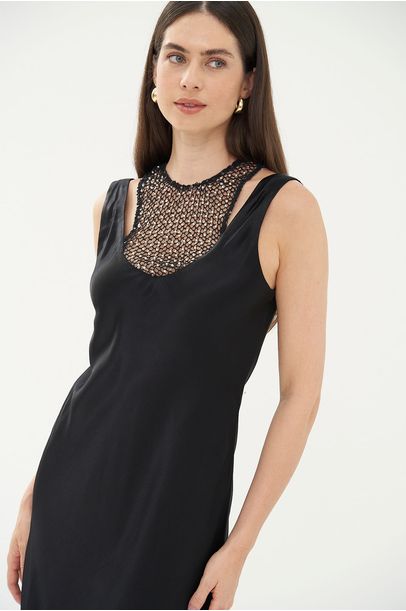 Vestido Midi Fillamê Framed - PRETO