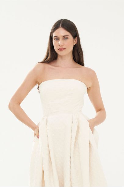 Vestido Midi Dama Aluf - OFF WHITE