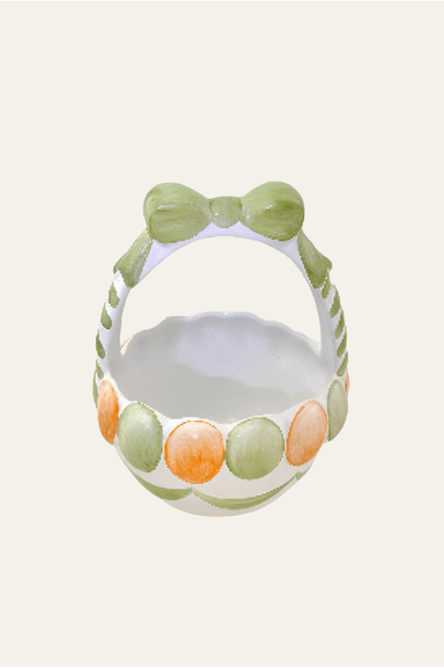Cesta De Páscoa Verde E Laranja Kasa 57 - Multicolorido