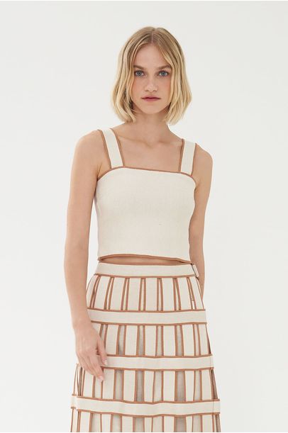 Top Com Alças Beca Aleha - OFF WHITE