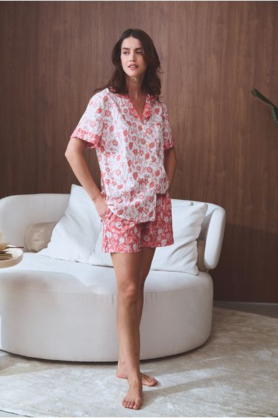 Pijama Curto Botânica Anotheroom - Multicolorido