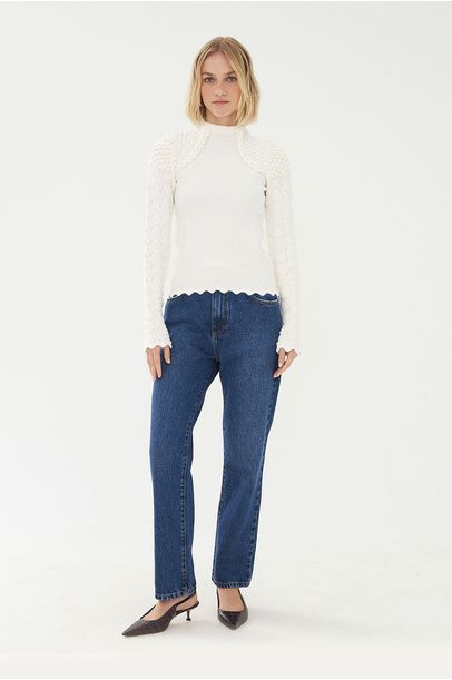 Blusa Manga Longa Ju Leela 127 - OFF WHITE