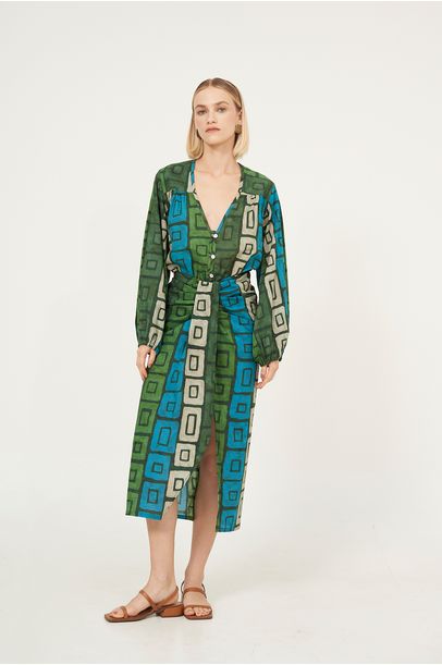 Camisa Zelha Cleo Estampada Verde Olive You - Verde