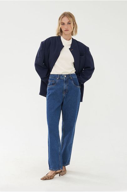 Calça Reta Classic 80 Vintage Francesca - AZUL