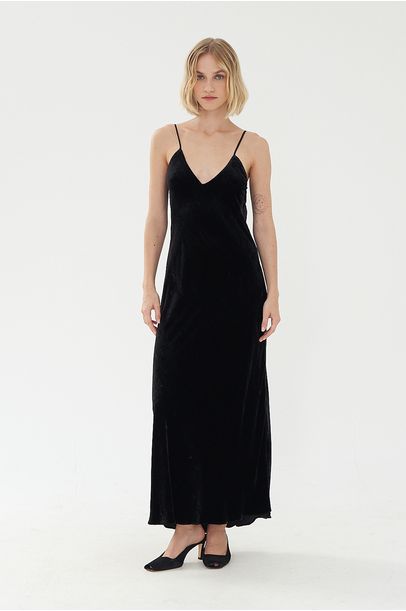 Vestido Longo Nila Le Soleil D'ete - PRETO