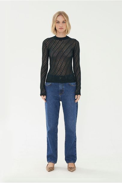 Blusa Manga Longa Rendada Gaitee - VERDE