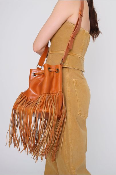 Bolsa Franjas Cuzco Nohma - BEGE