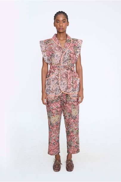 Calça Reta Jacquard Majorelle Savy - FLORAL