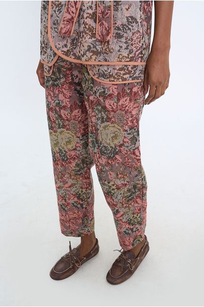 Calça Reta Jacquard Majorelle Savy - FLORAL