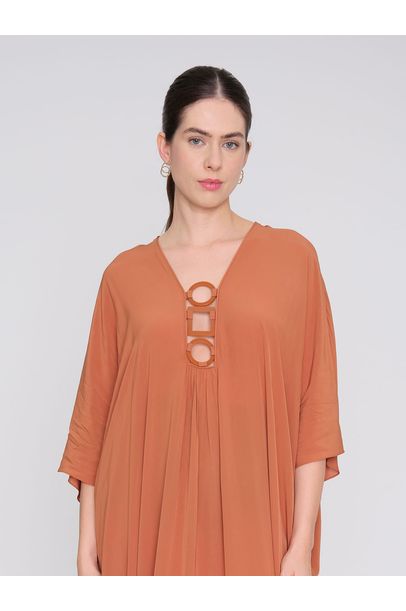 Kaftan Longo Argolas Adriana Degreas - MARROM