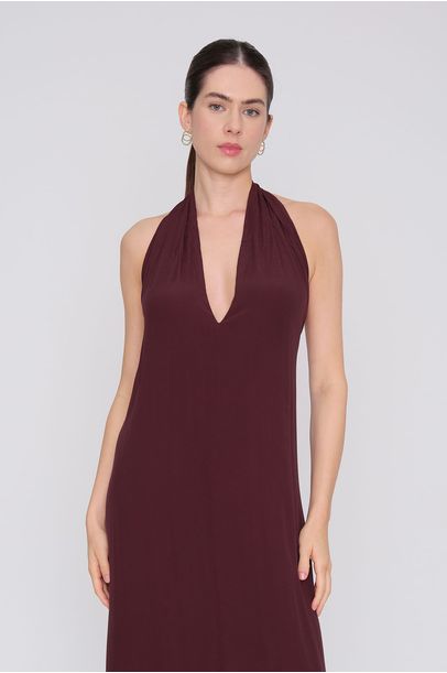 Vestido Bia Frente Única Argi - MARROM