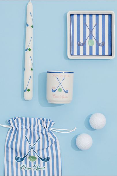 Porta Joias Stripes Golfe Cian Candle - Branco