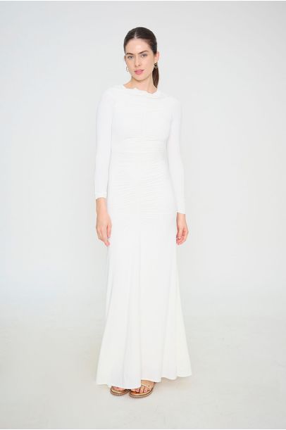 Vestido Longo Tesouro Kontenta - OFF WHITE