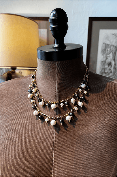 Colar Anare Bicolor Emerencianas - Preto&Branco