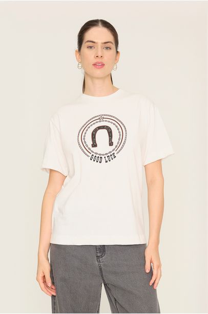 T-shirt Good Luck Valônia Véras - BRANCO