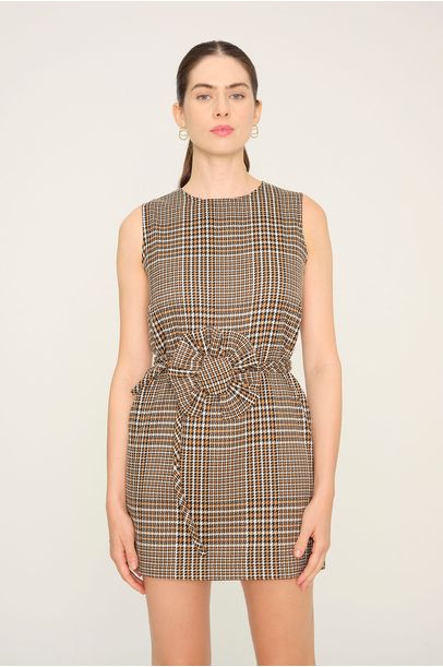 Vestido Mini Com Cinto Xadrez Valônia Véras - XADREZ