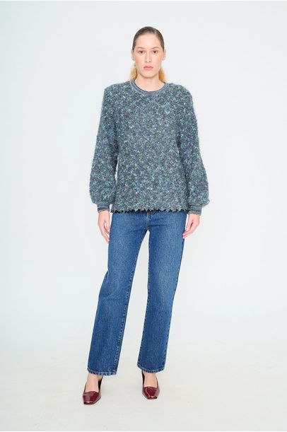 Pull de Tricot Bicolor Vie - AZUL