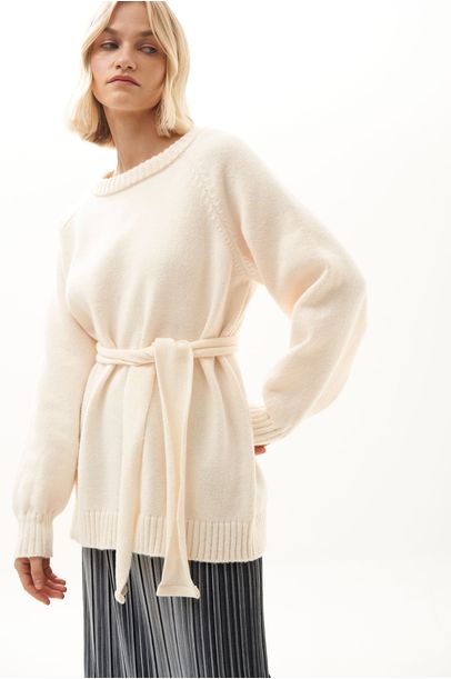 Blusa Tricot Cinto Missinclof - OFF WHITE