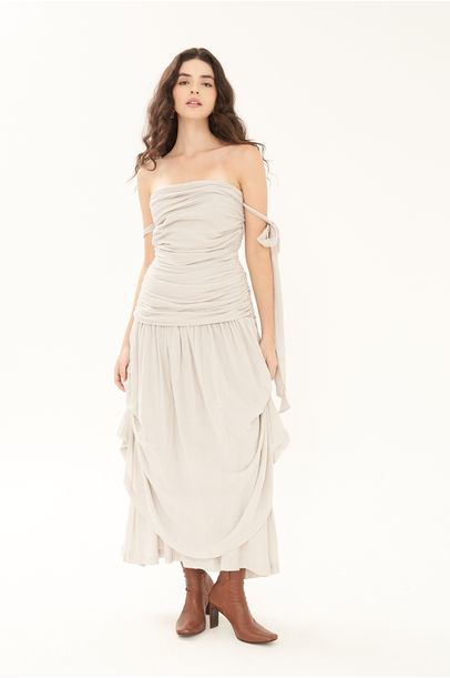 Vestido Agua De Rosas Cinza Le Shay - Cinza