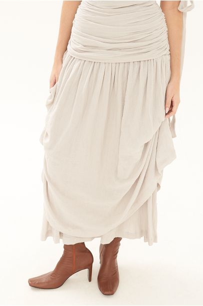 Vestido Agua De Rosas Cinza Le Shay - Cinza