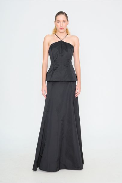 Vestido Longo Tafetá Lilly Sarti - PRETO