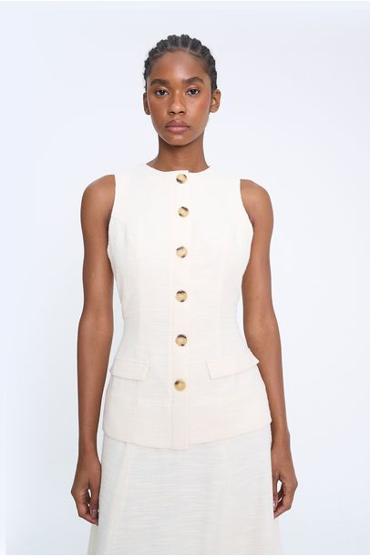 Vestido Midi Aruba Clemence - OFF WHITE