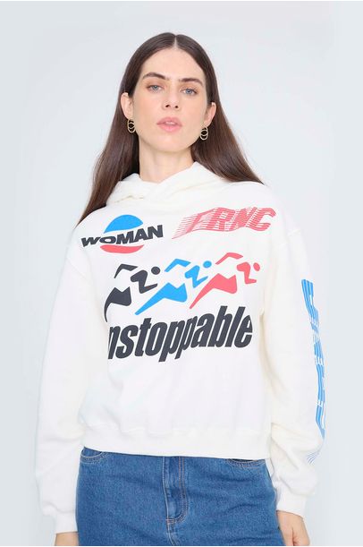 Pull Moletom Capuz Unstoppable Francesca - OFF WHITE