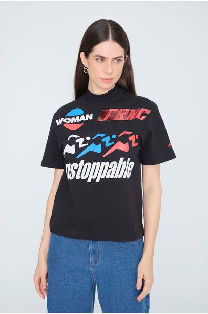 T-Shirt Unstoppable Francesca - PRETO