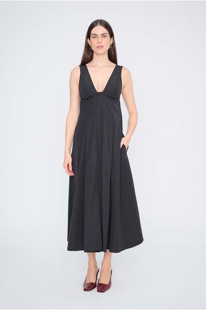 Vestido Midi Nylon Coven - PRETO