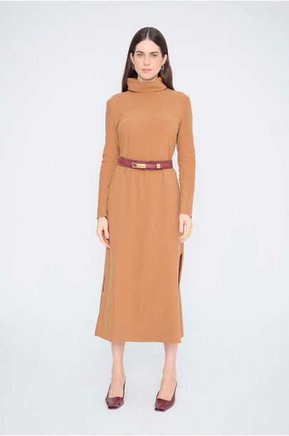 Vestido Midi Debora Aleha - MARROM
