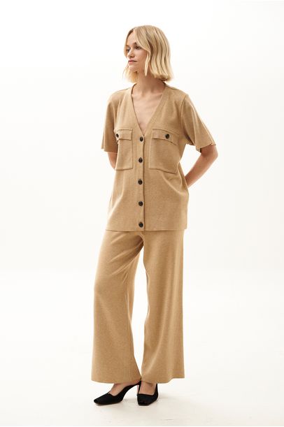 Calça Tricot Básica Missinclof - BEGE