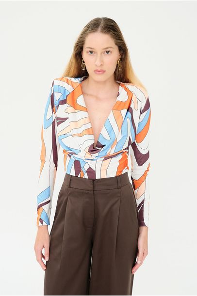 Blusa Bohemia Estampada Aseer - MULTICOLORIDO