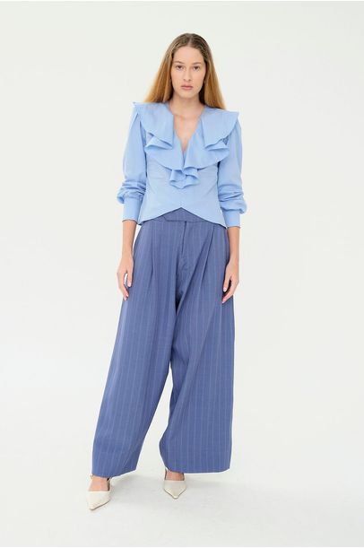 Camisa Volant Aseer - AZUL