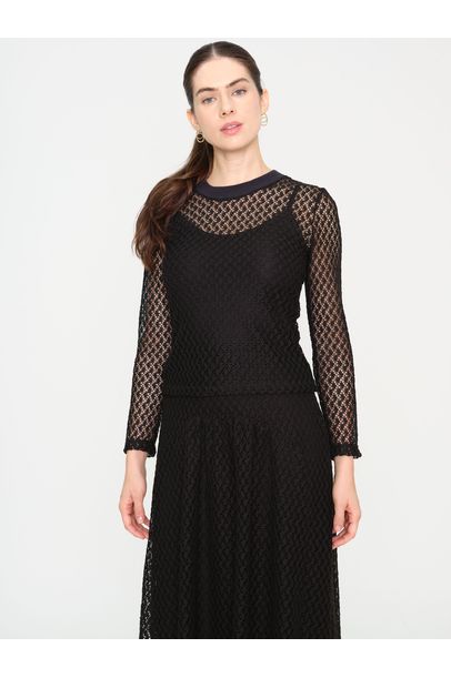 Blusa Ml Vídia Renda Norah Jour Et Nuit - PRETO