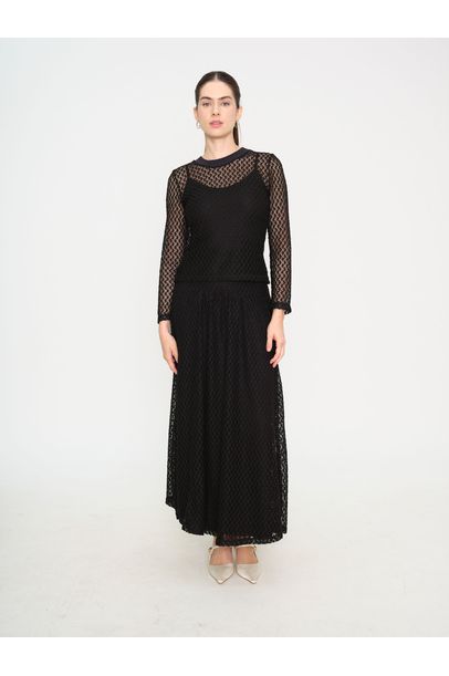 Blusa Ml Vídia Renda Norah Jour Et Nuit - PRETO