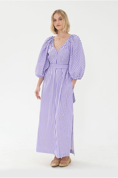 Vestido Bufante Olivia Listrado Olive You - Roxo