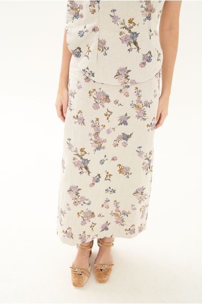 Vestido Roda No Peito Porcelana Le Shay - Multicolorido