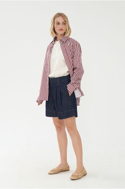 Camisa Oba Listrada Olive You - Vinho