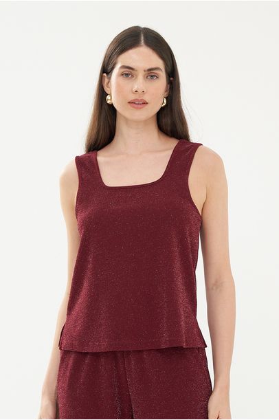 Top Rita Lurex Olive You - Vinho
