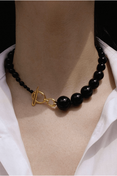 Onix Bead Collar Nathalie Edenburg - Preto