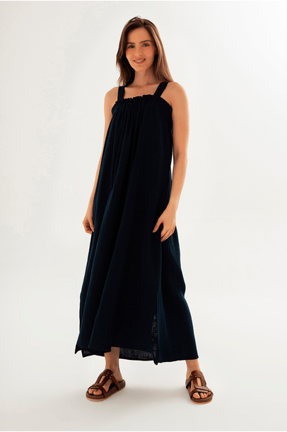 Vestido Laço Gaze Marinho Cabana - Marinho