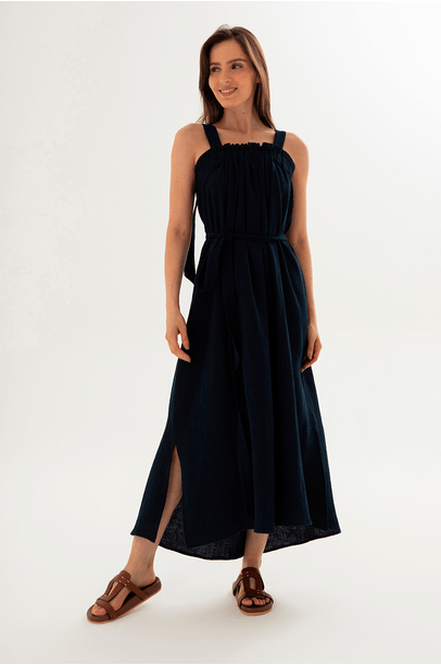 Vestido Laço Gaze Marinho Cabana - Marinho