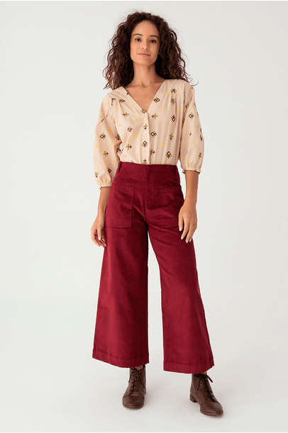 Calça Veludo Vinho Cabana - Vinho