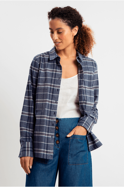 Camisa Flanela Xadrez Azul Cabana - Azul