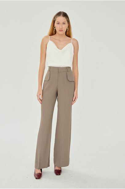 Calça Reta Helga Aleha - CINZA