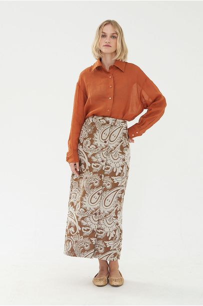 Camisa Jane Linnen -  TERRACOTA